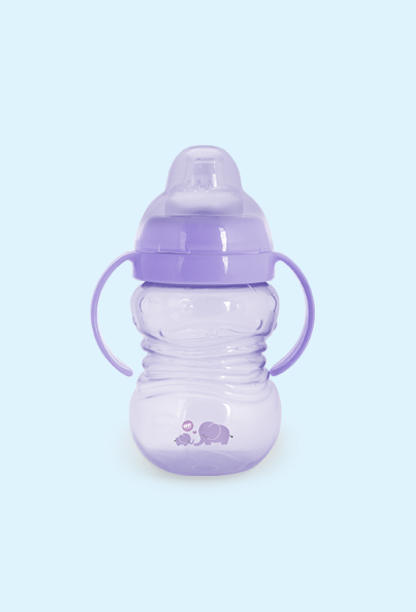 ELFI Šolja sa silikonskim piskom SLONČE, 250 ml, ljubičasta boja