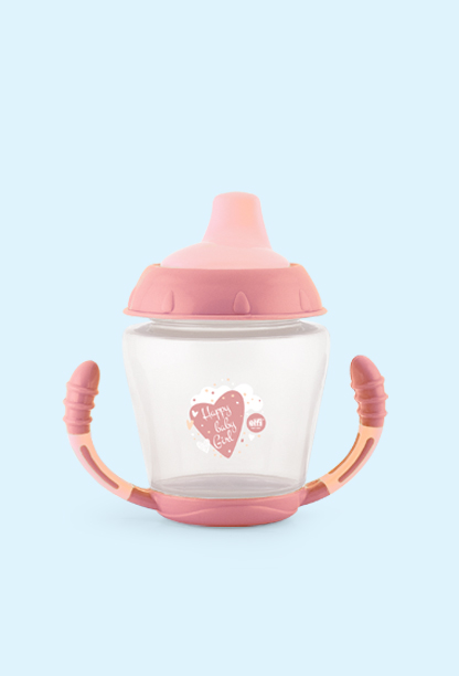 ELFI Neprosipajuća šolja sa tvrdim piskom SWEET BABY, 240 ml, roze boja